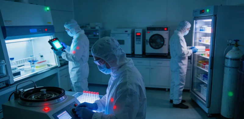 科学人员正在进行基因测序操作,