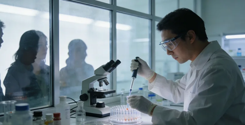 专业基因实验室内，技术人员正在