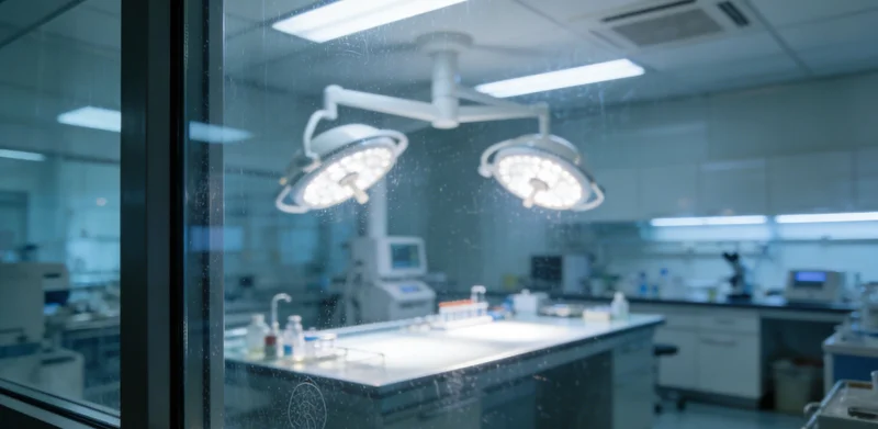 一位医生正在实验室的电脑前专注