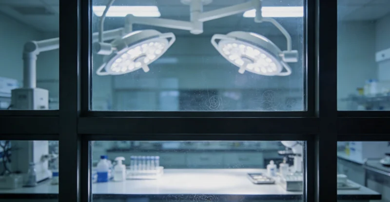 一位专业人士正在实验室操作高通