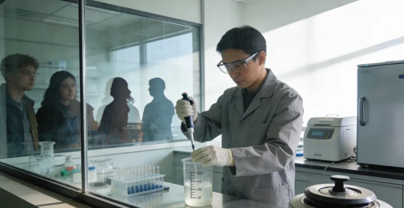 专业的实验室环境中，技术人员正