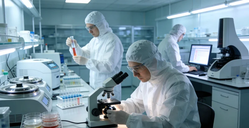 实验室内的高通量测序仪正在运行