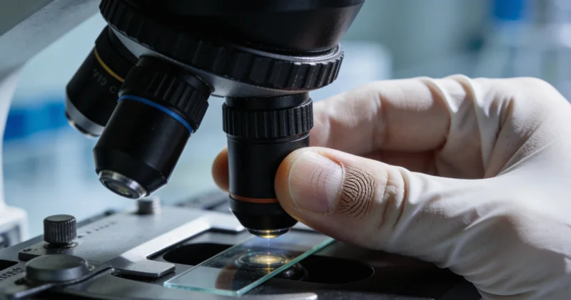 一位专业医生正在诊室内仔细分析