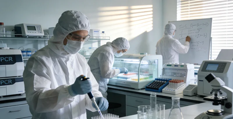 一位技术人员正在实验室操作精密