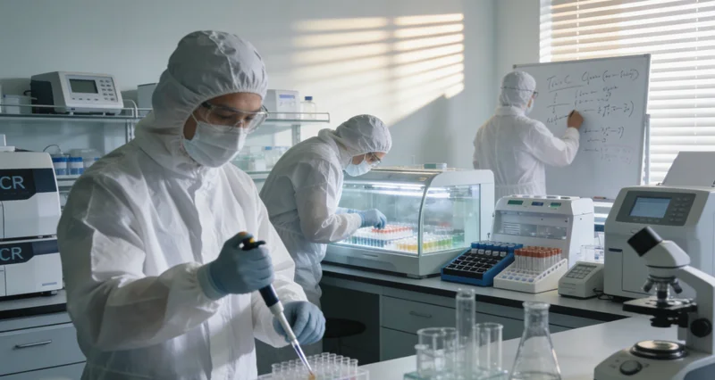实验室技术人员正在进行核酸提取