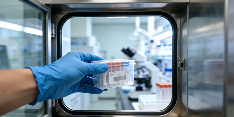 医生在办公室电脑前,专注地分析