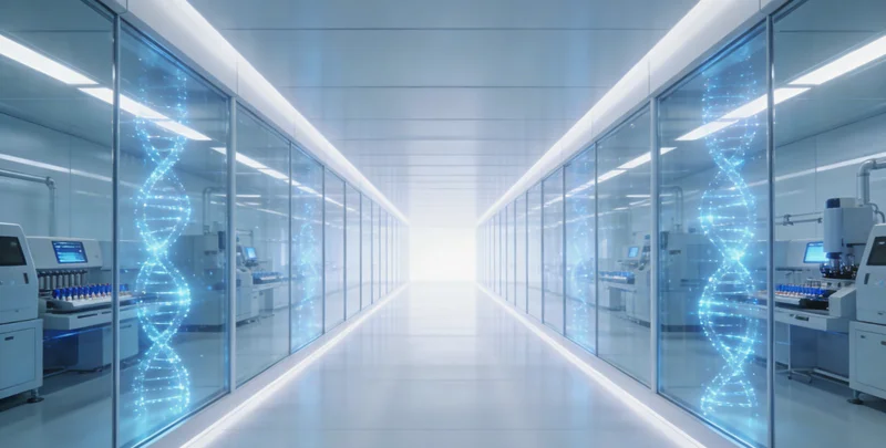 桌上摆放着基因检测采样盒、手机