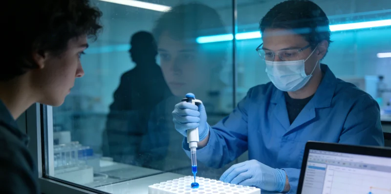 实验室技术人员操作高通量基因测