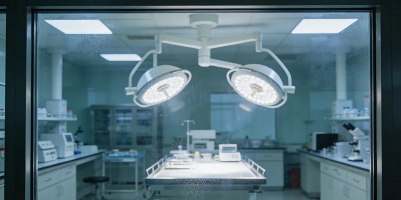 专业医学实验室内景,技术人员正