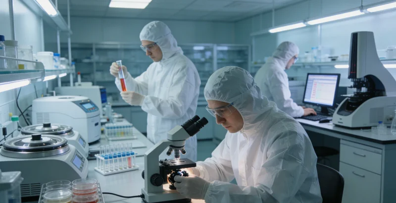 在专业的分子诊断实验室内，技术