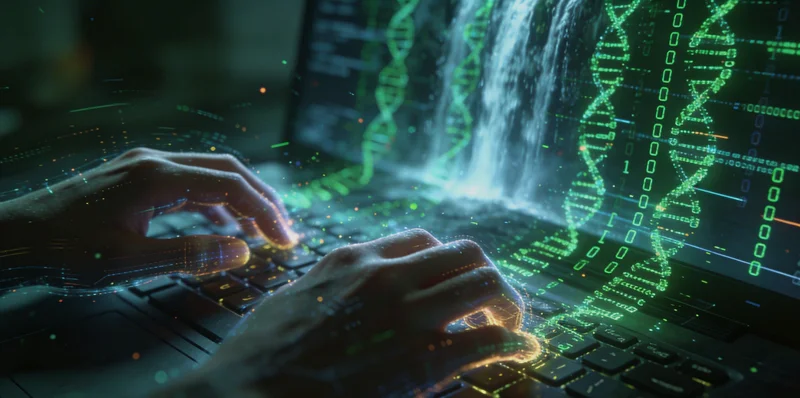 高科技基因测序仪正在运行，屏幕