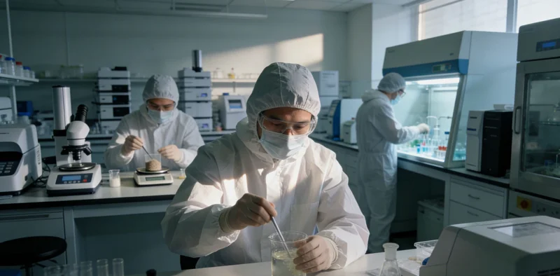 现代化基因测序实验室内部工作场