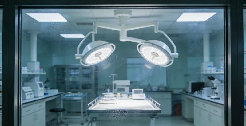 实验室内,穿戴防护装备的技术人