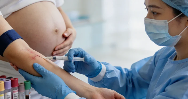 医护人员进行无创宫颈取样操作的