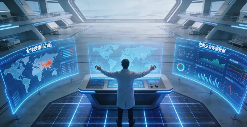 高科技基因测序实验室内部工作场