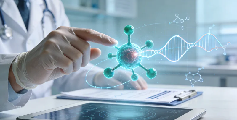 安康家庭在查看基因检测报告并与