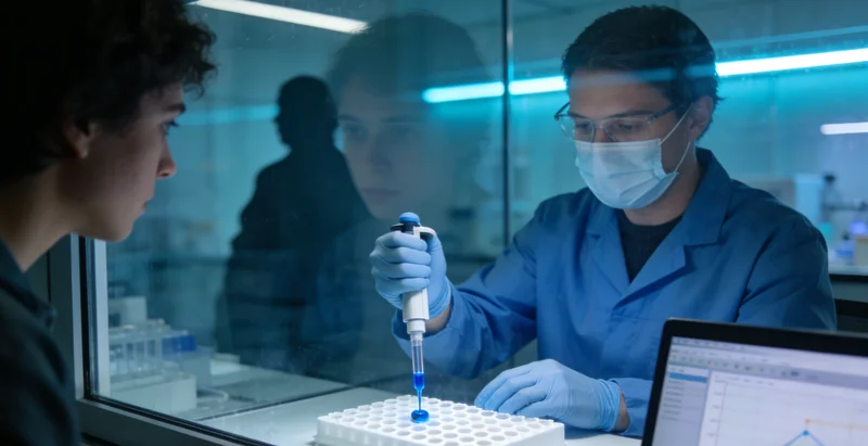 专业实验室内部,技术人员操作精