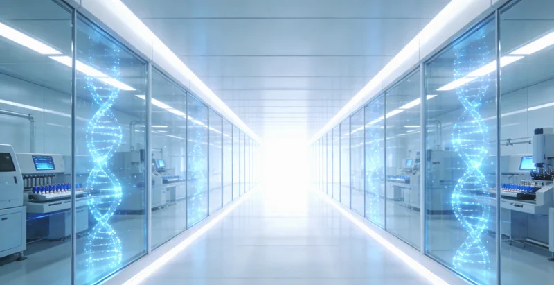 传统显微镜检视图与现代化基因测