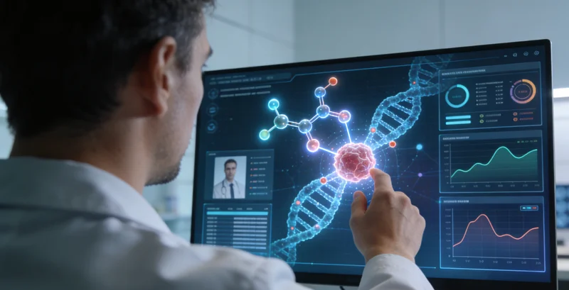 厦门市民查看基因检测报告与医生