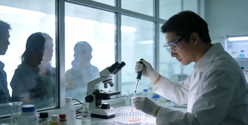 万核基因本地实验室技术人员正在