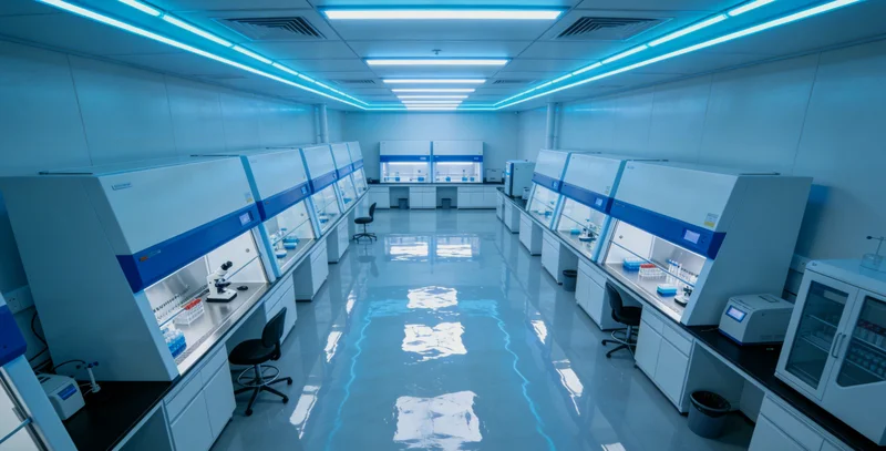 专业实验室内的精密检测仪器正在