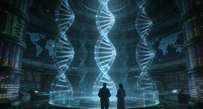 高科技基因测序实验室内部工作场