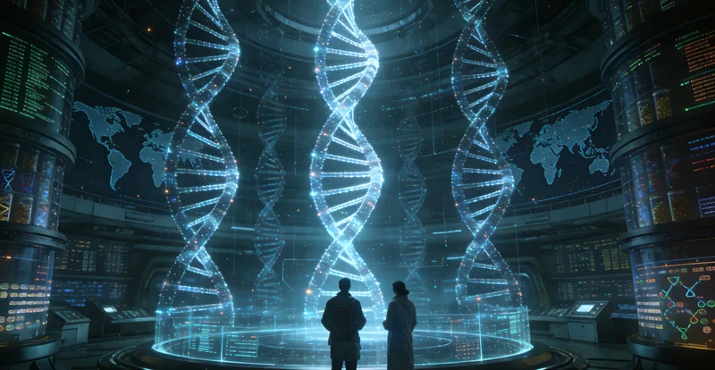 基因测序实验室内部工作场景示意