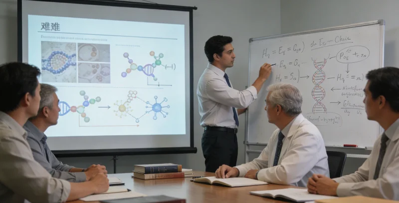 医生在病房与家属沟通病情，背景