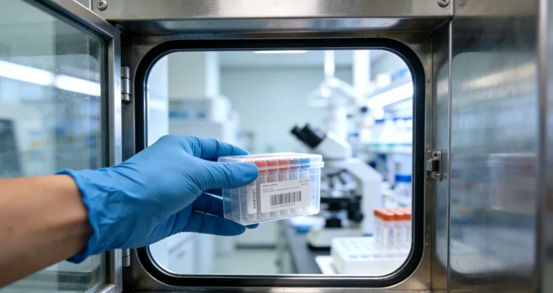 一只手拿着三份不同的基因检测报