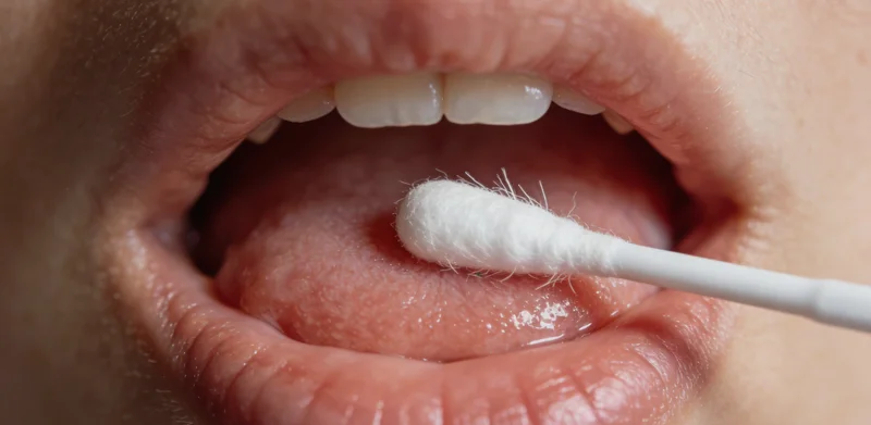 专业医护人员正在为咨询者进行鼻