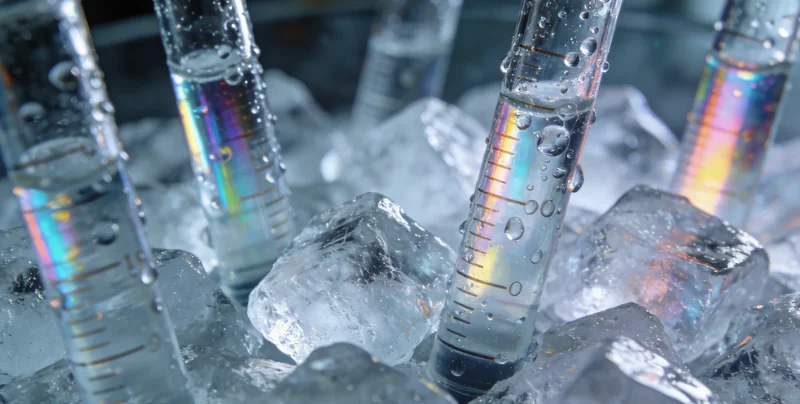 对比图：医院检验室场景与邮寄中