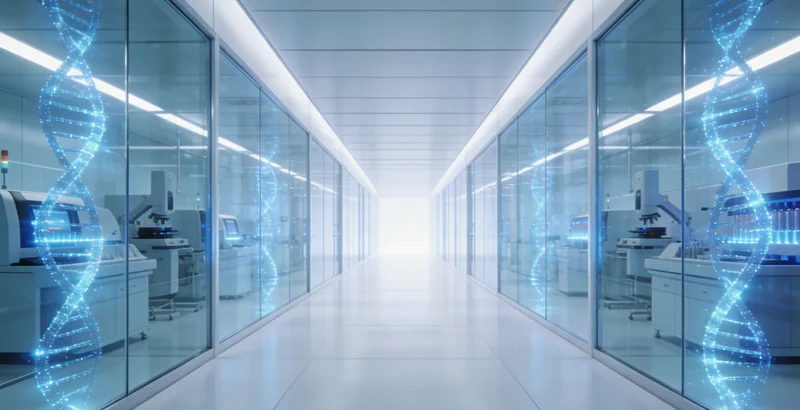 临床医生正在电脑前仔细阅读基因