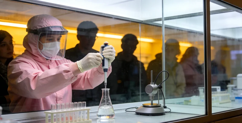 实验室技术人员正在操作精密仪器