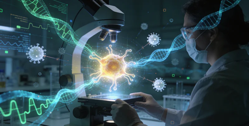 遵义医院病理科医生在显微镜下观