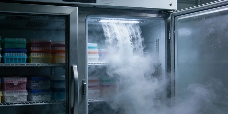 一位林业工作者在茂密的森林中工