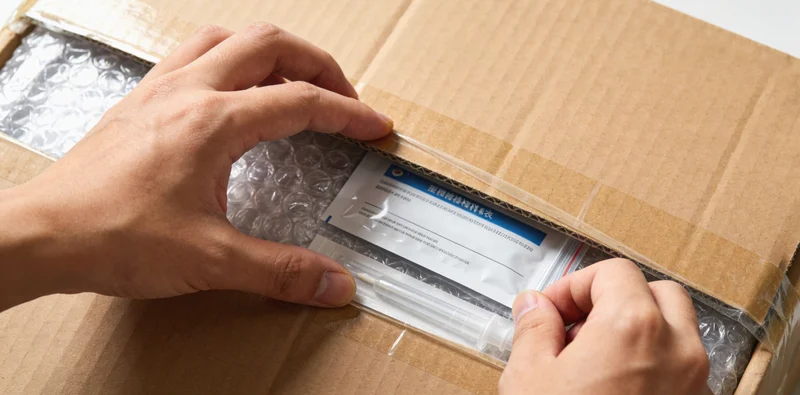 整齐排列的基因检测自采样套装,