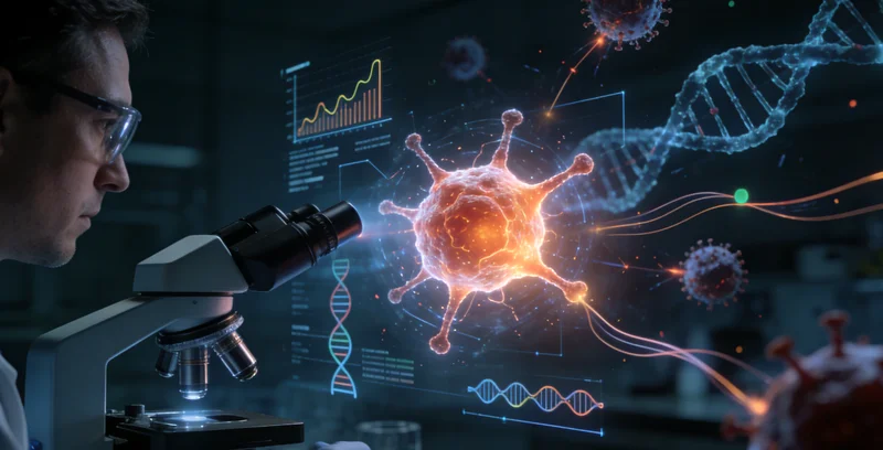 广州病理科医生用显微镜观察脑胶