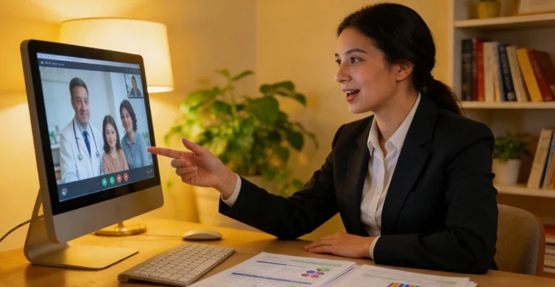 遗传咨询师为女性客户解读基因报