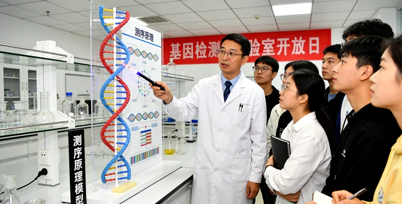 基因测序实验室仪器工作场景