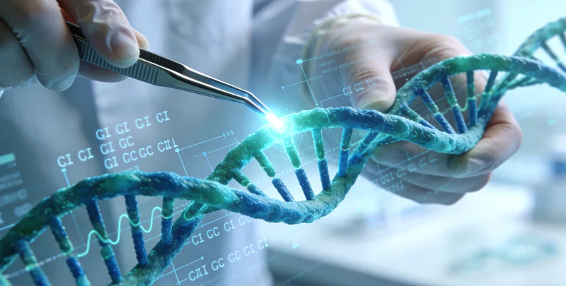 高科技基因测序实验室内部工作场