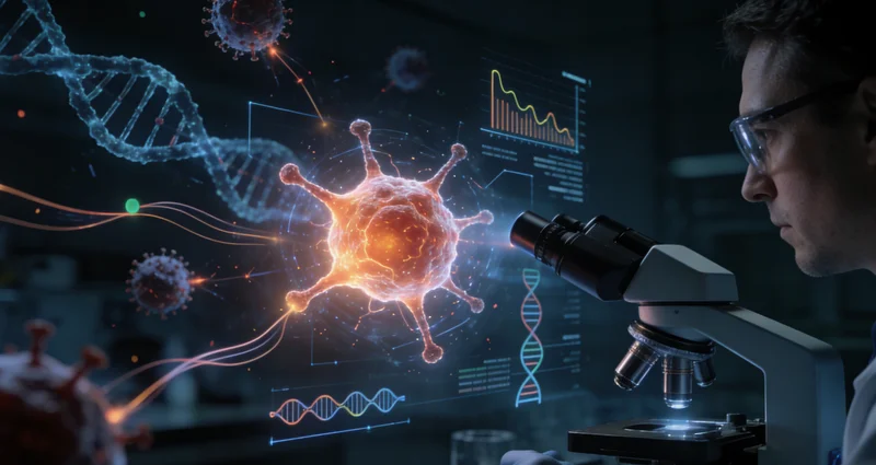 丰城医生分析肠癌组织切片