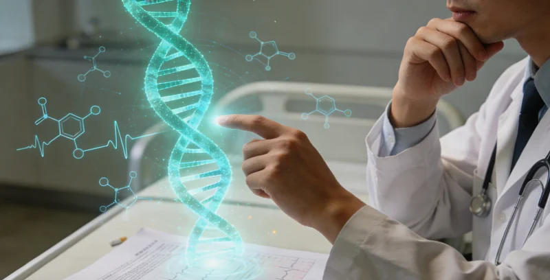 吉林医生在诊室为患者解读MRD