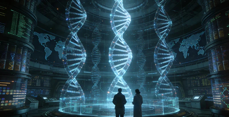 高科技DNA测序实验室工作场景