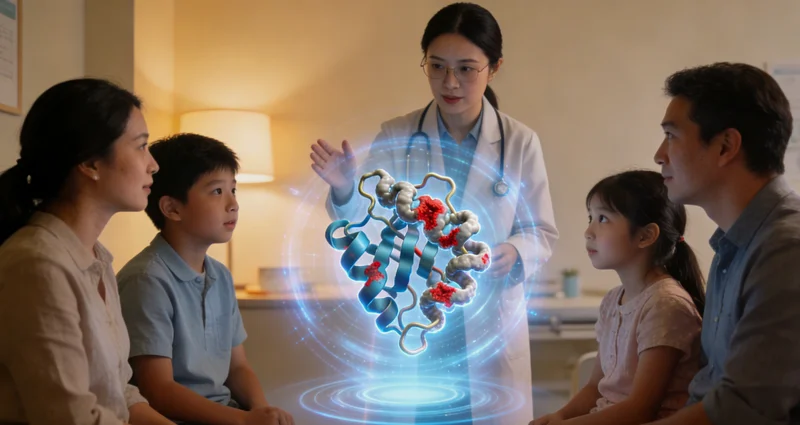 专业人员在江山向家庭解读基因检