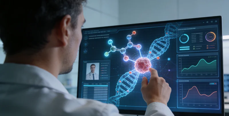 乌审旗居民与医生共同查看基因检