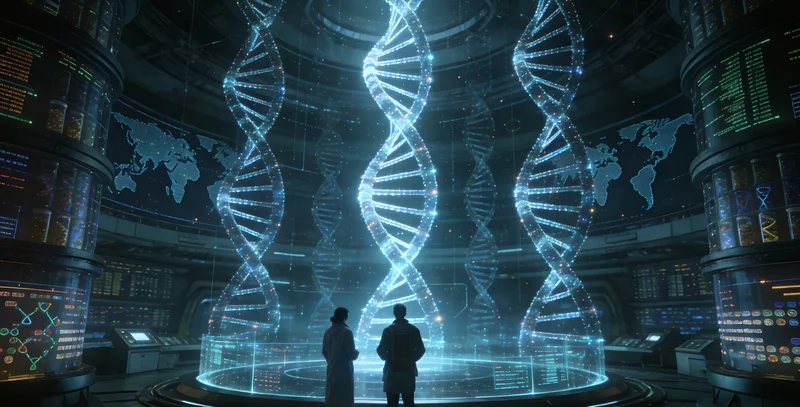 高科技基因测序实验室工作场景