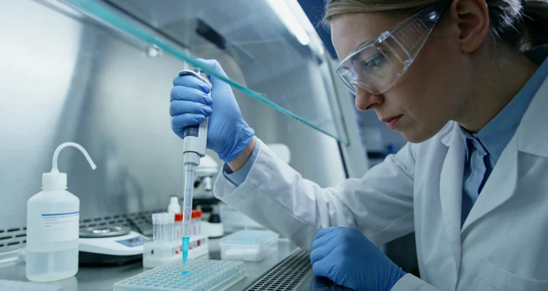 基因测序实验室内部工作场景