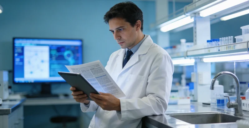 专业基因检测实验室技术人员进行