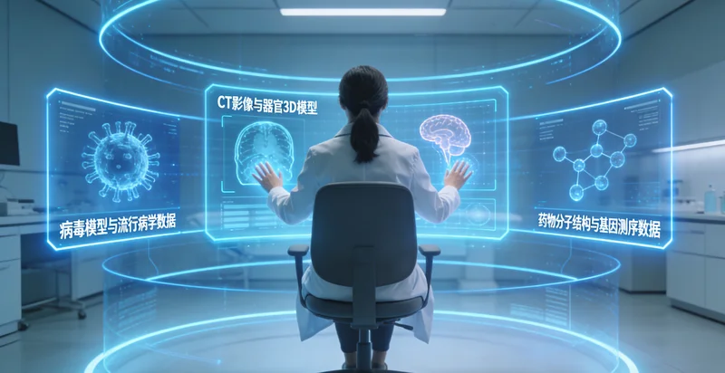 实验室技术人员进行基因测序数据