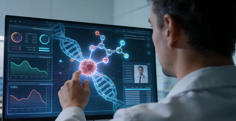 莱阳患者与医生查看基因检测报告